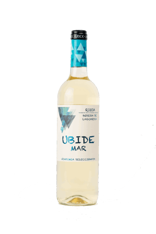 Botella de vino Ubide Mar Blanco Rioja Alavesa