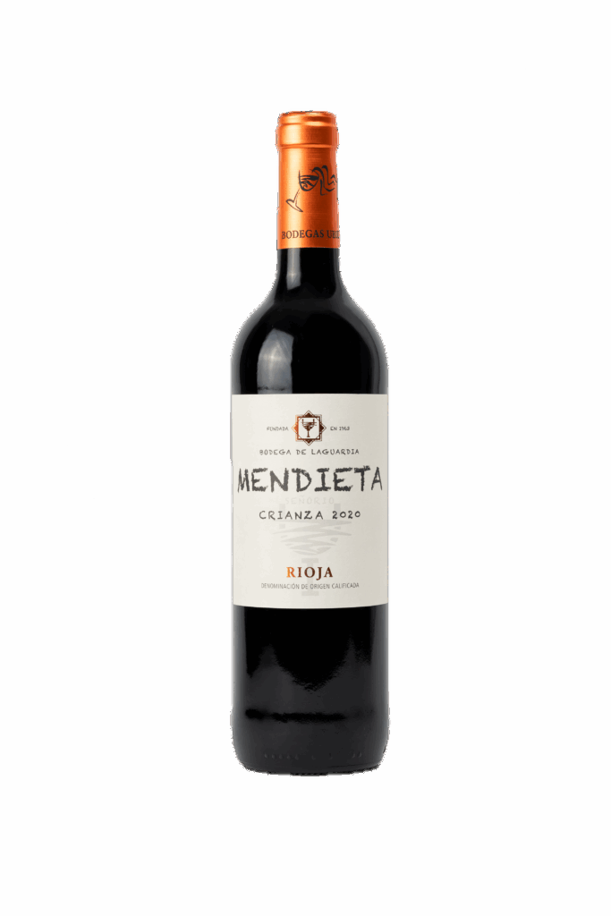 Botella de vino Mendieta Crianza Rioja Alavesa